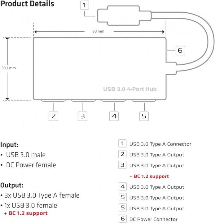 Produktbild Club 3D Csv-1431 (USB-C, 4 Ports)