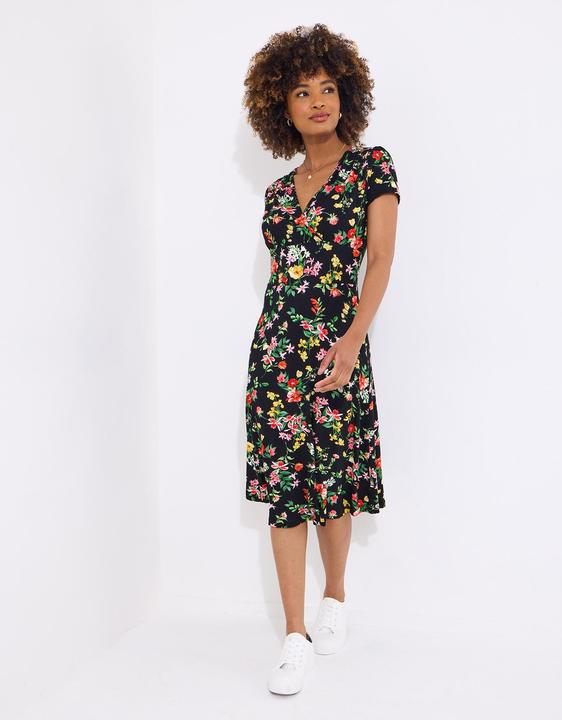 Actual product image Joe Browns Dark Floral Jersey Wrap Dress (40)