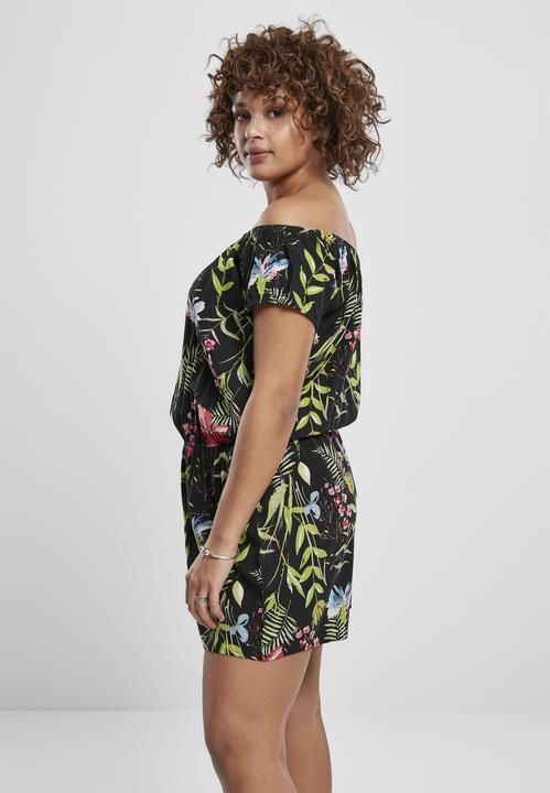 Actual product image Urban Classics Ladies AOP Off Shoulder Short Jumpsuit (4XL)
