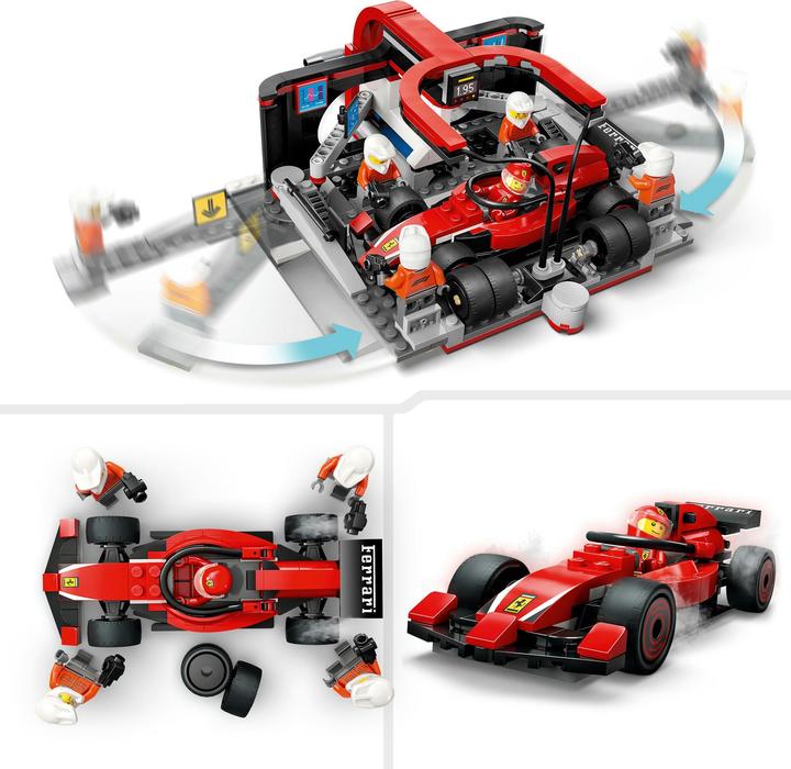Produktbild LEGO F1 Boxenstopp mit Boxencrew und Ferrari Flitzer (60443, LEGO City)