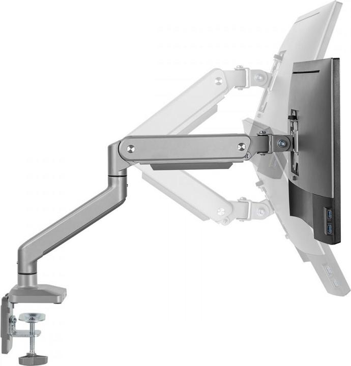 Produktbild Ergo Office Monitorhalter Aluminium mit Gasfeder, Doppelgriff, VESA 75x75 (Tisch, 32")