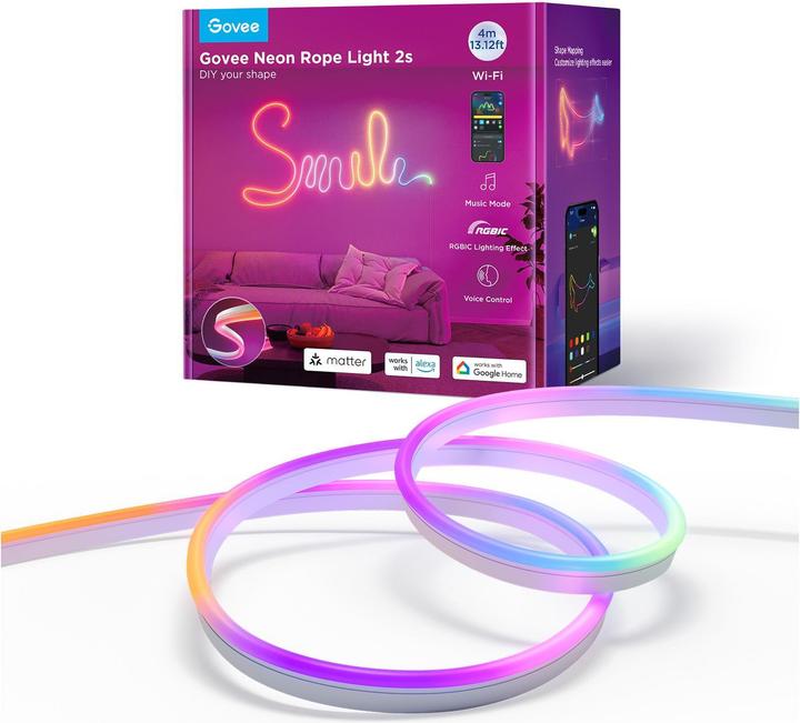 Govee Lampe à bande néon (RGBIC, 400 cm, Intérieur)