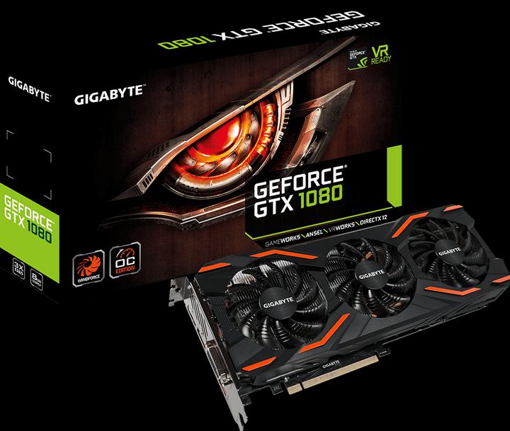 Actual product image Gigabyte GeForce GTX 1080 Windforce OC (8 GB)